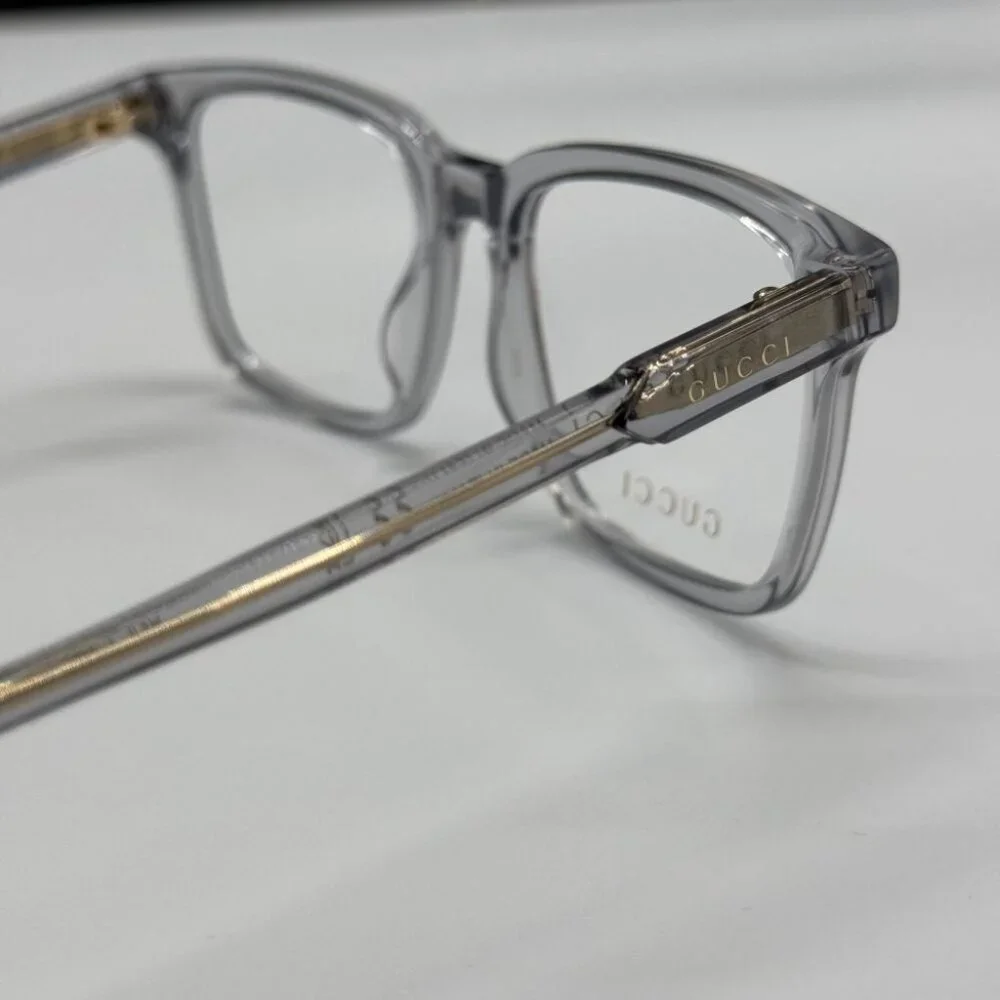 NEW GG1120O 005 GUCCI TRANSPARENT LIGHT BLUE MEN GUCCI EYEGLASSES